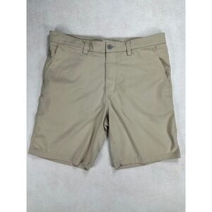 tasc Performance Carrollton Tailored Shorts Mens 32 Khaki Tan Bamboo Golf Tech